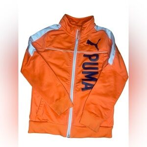 **Youth Puma Orange Zip-Up Jacket - Size 5**